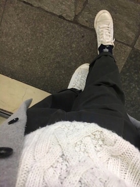 「ニコアンド」｜「アイテム（ノーカラージャケット）」を使った、リトルミイさん（レディース・161cm）の冬コーディネート