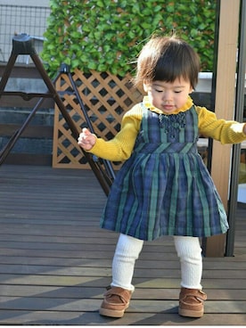 「OSHKOSH（オシュコシュ）のアイテム（ワンピース/ドレス）」を使った、ぺこさん（キッズ・80cm）の春コーディネート