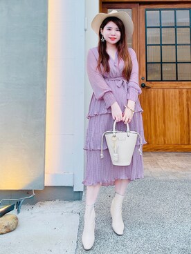 「MERCURY（マーキュリー）のアイテム」を使った、Jean Liさん（レディース・158cm）の春コーディネート