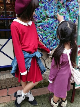 「アイテム（ワンピース）」を使った、saramimiさん（キッズ・132cm）の秋コーディネート