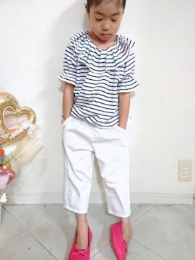 「フリルトップス」｜saramimiさん（キッズ・110cm）の春コーディネート
