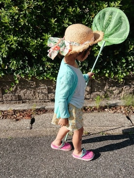 「ＵＶカット」｜「アイテム（その他）」を使った、saramimiさん（キッズ・110cm）の夏コーディネート