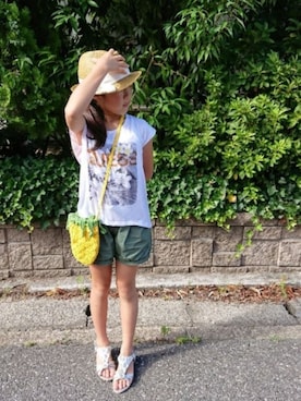 「UNIQLO（ユニクロ）のアイテム（パンツ）」を使った、saramimiさん（キッズ・135cm）の夏コーディネート