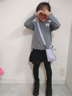 「グレー×ブラック」｜saramimiさん（キッズ・110cm）の秋コーディネート