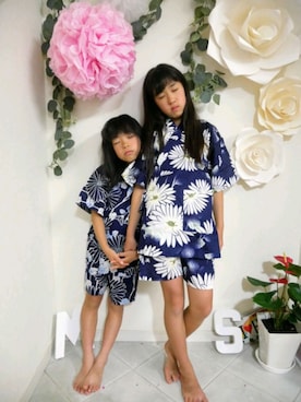 「パジャマ」｜「アイテム（浴衣）」を使った、saramimiさん（キッズ・120cm）の夏コーディネート