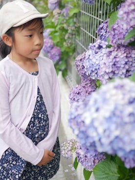 「小花柄」｜「アイテム（キャップ）」を使った、saramimiさん（キッズ・120cm）の夏コーディネート