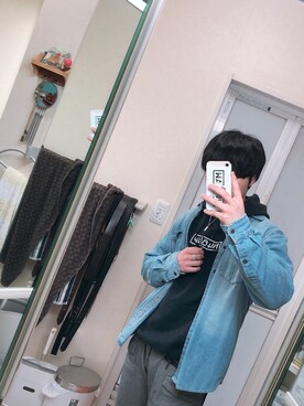 「Right-on（ライトオン）のアイテム（デニムジャケット）」を使った、ゆーたさん（メンズ・172cm）の春コーディネート