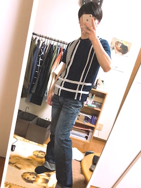 「TAKA-Q（タカキュー）のアイテム（Tシャツ/カットソー）」を使った、ゆーたさん（メンズ・172cm）の夏コーディネート