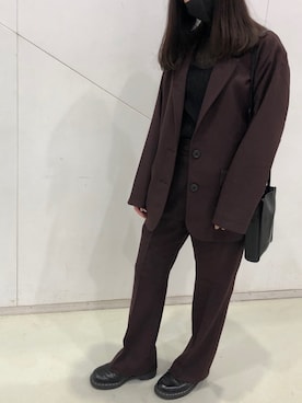 「LOWRYS FARM（ローリーズファーム）のアイテム（セットアップ）」を使った、ヌマクローさん（レディース・153cm）の秋コーディネート
