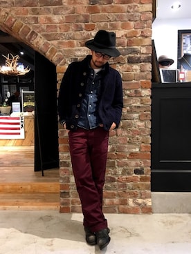「ショット」｜「アイテム（トップス）」を使った、鈴木 瞬さん（メンズ・176cm）の冬コーディネート
