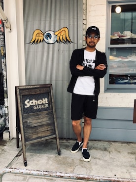 「ショット」｜「アイテム（パンツ）」を使った、鈴木 瞬さん（メンズ・176cm）の夏コーディネート