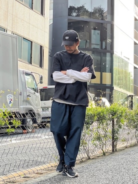 「ショット」｜「アイテム（パンツ）」を使った、鈴木 瞬さん（メンズ・176cm）の春コーディネート