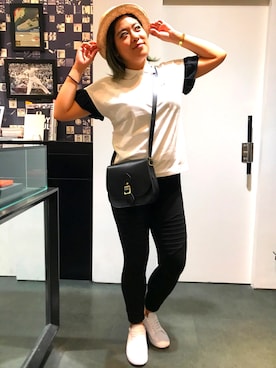 「FRED PERRY（フレッドペリー）のアイテム（帽子）」を使った、Natsukiさん（レディース・163cm）の夏コーディネート