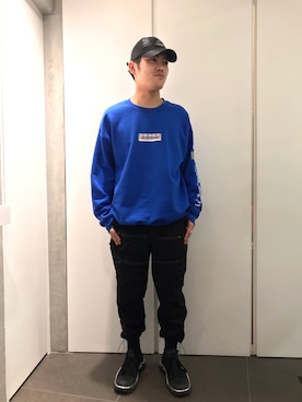 「L.H.P Private Brand（エルエイチピープライベートブランド）のアイテム（スウェット）」を使った、イトウセイさん（メンズ・170cm）の春コーディネート