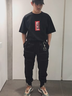 「BlackEyePatch（ブラックアイパッチ）のアイテム」を使った、イトウセイさん（メンズ・170cm）の春コーディネート