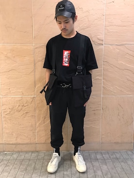 「BlackEyePatch（ブラックアイパッチ）のアイテム」を使った、イトウセイさん（メンズ・170cm）の春コーディネート