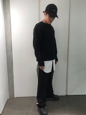 「soe（ソーイ）のアイテム（ニット/セーター）」を使った、イトウセイさん（メンズ・170cm）の秋コーディネート