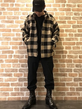 「DANKE SCHON（ダンケシェーン）のアイテム（ブルゾン）」を使った、イトウセイさん（メンズ・170cm）の冬コーディネート