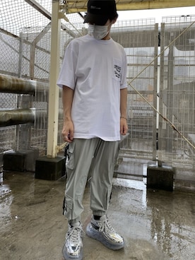 「BlackEyePatch（ブラックアイパッチ）のアイテム」を使った、イトウセイさん（メンズ・170cm）の夏コーディネート