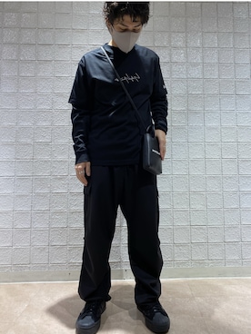 「Y-3（ワイスリー）のアイテム（パンツ）」を使った、イトウセイさん（メンズ・170cm）の夏コーディネート