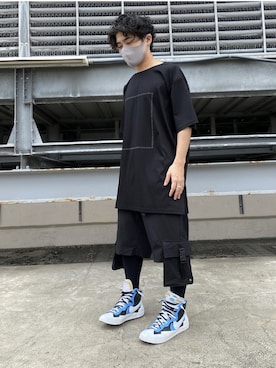 「Sacai（サカイ）のアイテム」を使った、イトウセイさん（メンズ・170cm）の夏コーディネート