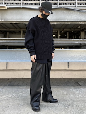 「DANKE SCHON（ダンケシェーン）のDankeSchon/ダンケシェーン/ケーブルニットベスト（ベスト）」を使った、イトウセイさん（メンズ・170cm）の冬コーディネート