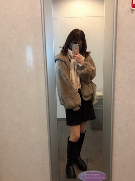 「nice claup」｜「アイテム（その他アウター）」を使った、きなこさん（レディース・155cm）の冬コーディネート