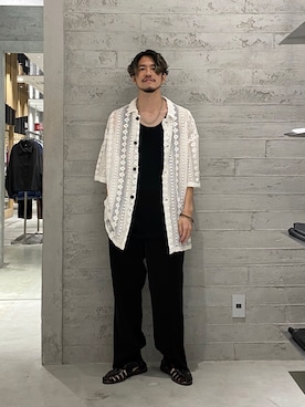 タンクトップを使った フェミニン のメンズ人気ファッションコーディネート Wear