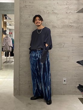 「ブリーチデニム」｜「アイテム（アクセサリー）」を使った、Rin Misawaさん（メンズ・168cm）の秋コーディネート