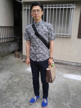 「RIKI WATANABE（リキワタナベ）のアイテム」を使った、farrattiさん（メンズ・172cm）の夏コーディネート
