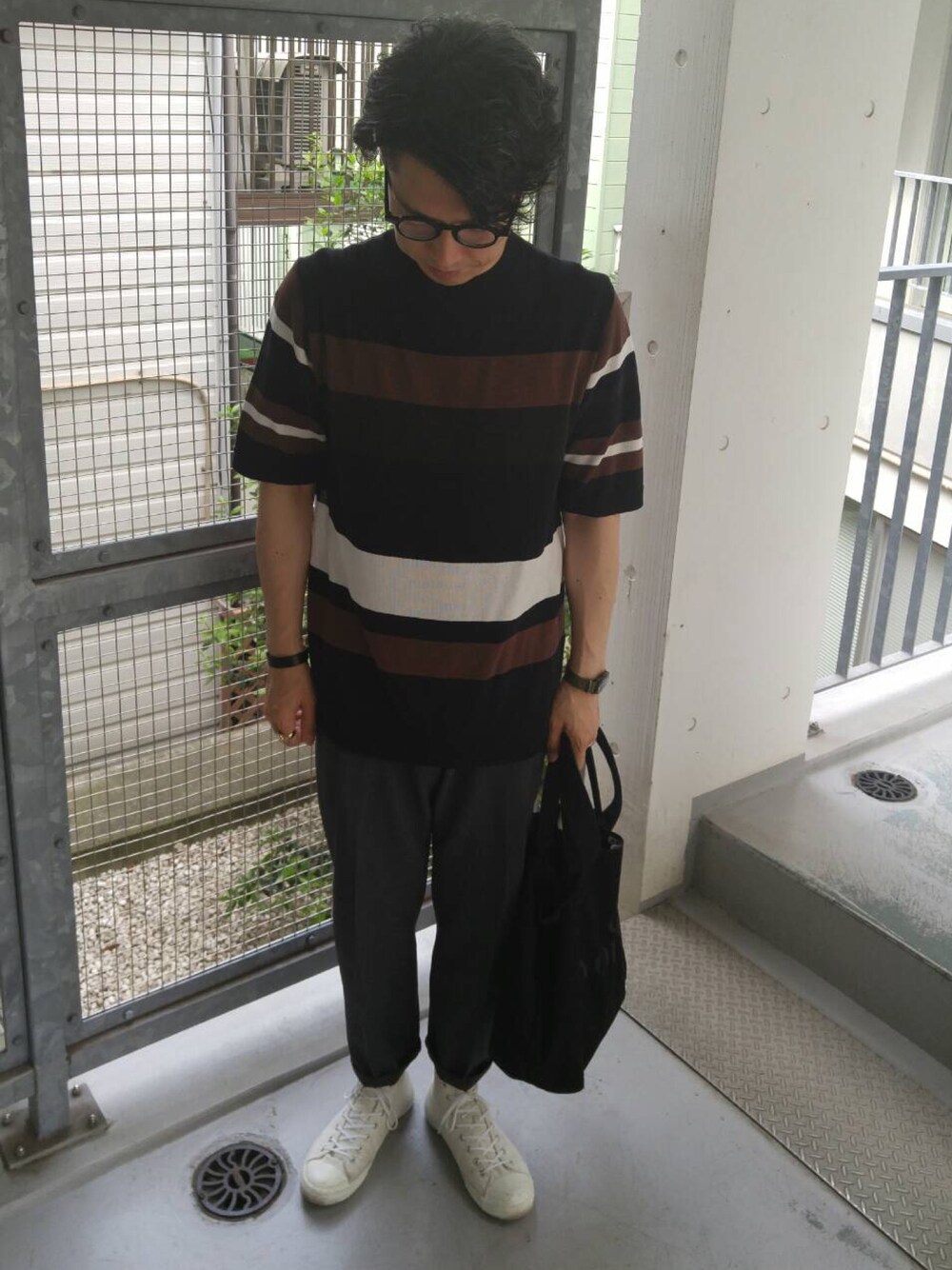 「GUのアイテム（ニット/セーター、その他）」を使った、farrattiさん（メンズ・172cm）の夏コーディネートの1枚目の写真