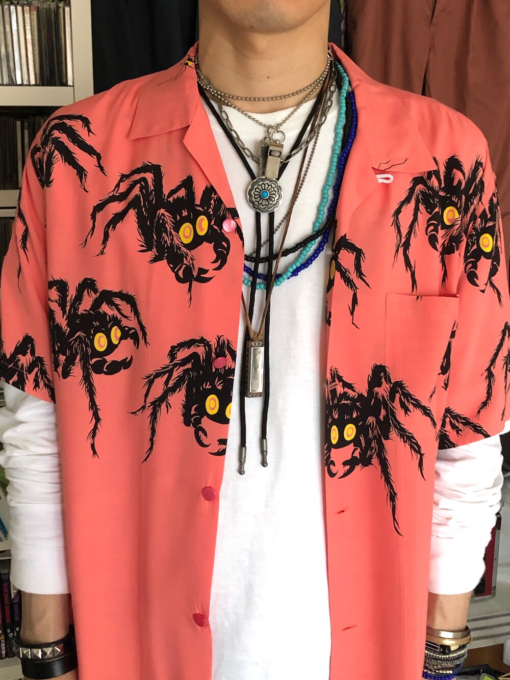 「STAR OF HOLLYWOODのSTAR OF HOLLYWOOD/ スターオブハリウッド： TARANTULA＃（シャツ/ブラウス、ピンク系）」を使った、farrattiさん（メンズ・172cm）の春コーディネートの1枚目の写真