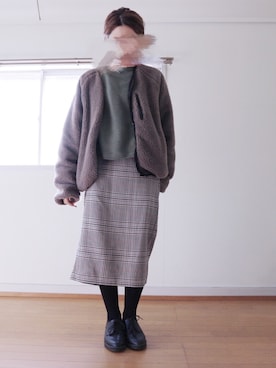 「titivate（ティティベイト）のボトルネックボリュームスリーブニット（ニット/セーター）」を使った、Hr_ktさん（レディース・151cm）の冬コーディネート