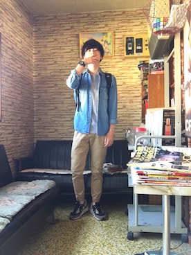 「アイテム（バングル/リストバンド）」を使った、1222_gさん（メンズ・165cm・20代）の春コーディネート