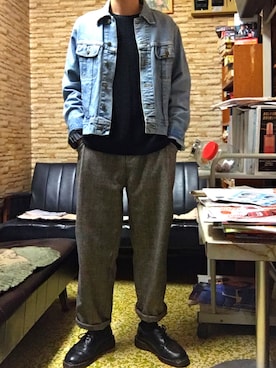 「Lee（リー）のアイテム（その他アウター）」を使った、1222_gさん（メンズ・165cm）の秋コーディネート