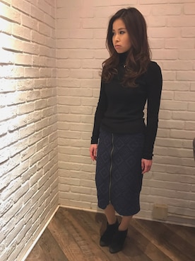 「アイテム（ブーティ）」を使った、あいさん（レディース・155cm）の冬コーディネート