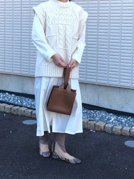 「TODAYFUL（トゥデイフル）のTODAYFUL(トゥデイフル) "Onehandle Square Bag"ワンハンドルスクエアバッグ／11921073（ハンドバッグ、ブラウン系）」を使った、あゆぽよさん（レディース・158cm）の秋コーディネート