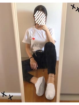 「Honeys（ハニーズ）のアイテム（モカシン/デッキシューズ）」を使った、wertyiesさん（レディース・163cm）の秋コーディネート