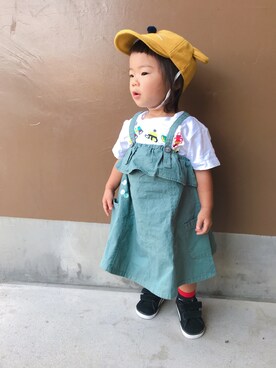 「RAGMART（ラグマート）のアイテム（ワンピース/ドレス）」を使った、コハナさん（キッズ・80cm）の秋コーディネート