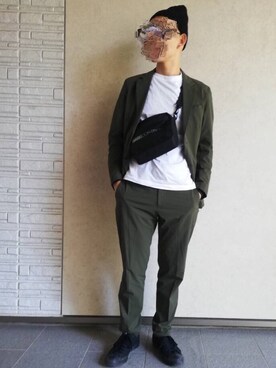 Gu ジーユー のテーラードジャケットを使った人気ファッションコーディネート 髪型 ボウズ Wear