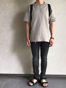 「TRANS CONTINENTS（トランスコンチネンツ）のアイテム（バッグ）」を使った、まさおさん（メンズ・167cm）の夏コーディネート