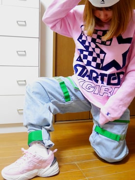 「ストリート女子」｜「アイテム（ハンチング/ベレー帽）」を使った、 misakiさん（レディース・149cm）の冬コーディネート