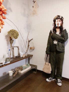 「ジャックパーセル」｜「アイテム（ダウンジャケット/コート）」を使った、花屋になりたくてさん（レディース・156cm）の秋コーディネート