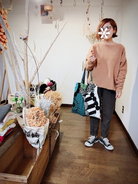 「LAKOLE（ラコレ）のアイテム（その他トップス）」を使った、花屋になりたくてさん（レディース・155cm）の秋コーディネート