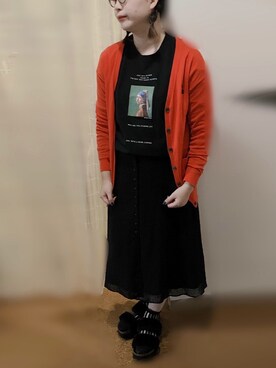「KATHARINE ROSS（キャサリンロス）のアイテム（スカート）」を使った、儚げ寒色猫さん（レディース・159cm）の秋コーディネート