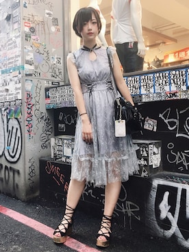 「BUBBLES（バブルス）のアイテム（ワンピース/ドレス）」を使った、Mori🖤Taiwan さん（レディース・165cm）の夏コーディネート