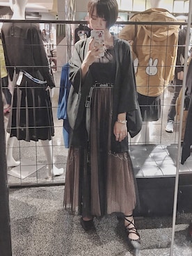 「kimono」｜「アイテム（ジャンパースカート）」を使った、Mori🖤Taiwan さん（レディース・164cm）の秋コーディネート