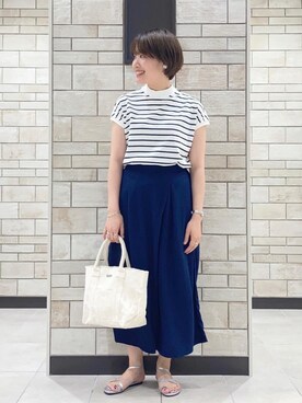 「USAコットン」｜「アイテム（サンダル）」を使った、coen Yoshidaさん（レディース・160cm）の夏コーディネート