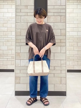 「USAコットン」｜「アイテム（サンダル）」を使った、coen Yoshidaさん（レディース・160cm）の夏コーディネート