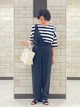 「トートバック」｜「アイテム（オールインワン・サロペット）」を使った、coen Yoshidaさん（レディース・160cm）の夏コーディネート